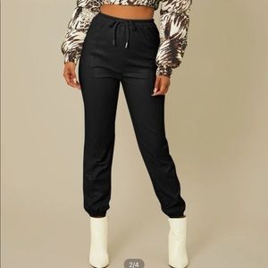 SHEIN leather joggers
